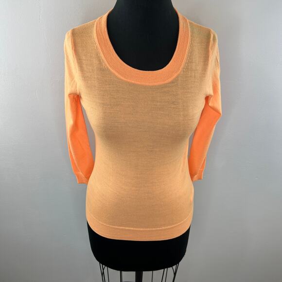 NWT J. Crew Orange Wool Blend Round Neck Long Sleeve Tippi Sweater Size XXS - Picture 5 of 7